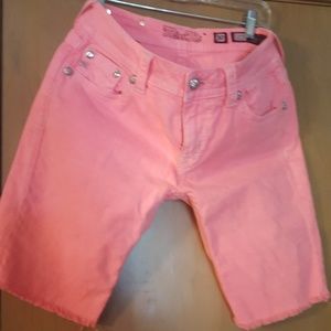 Miss Me pink Jean shirts Bermuda