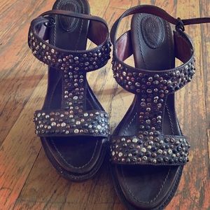 Frye studded heel sandals