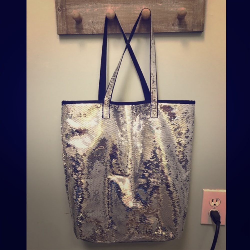 Victoria Secret silver sequenced bag