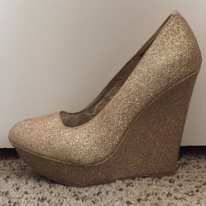 Glitter Wedge Heels