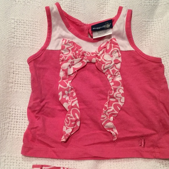 Rugged Bear 12m skirt/top set bubble gum pink/wht. - Picture 2 of 6