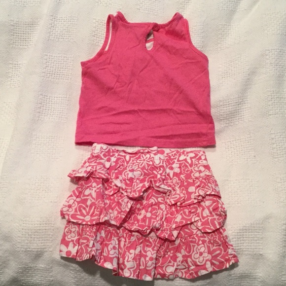 Rugged Bear 12m skirt/top set bubble gum pink/wht. - Picture 6 of 6
