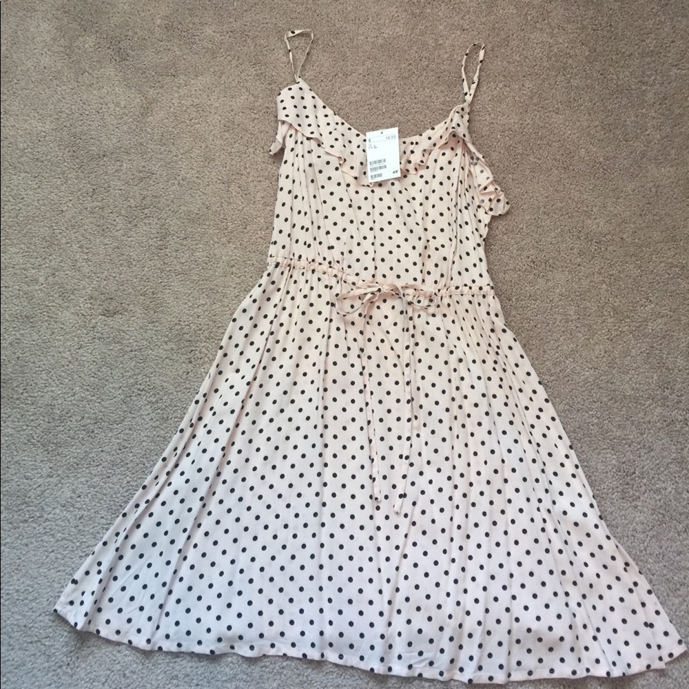 Pink and Black Polka Dot Dress