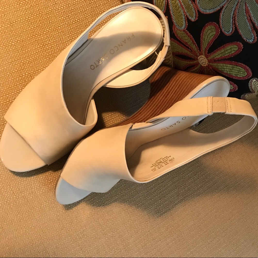 👠Franco Sarto leather wedge sandals