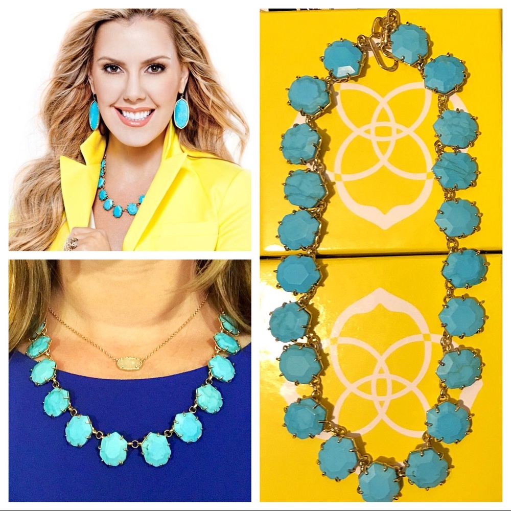 HTF Retired Kendra Scott Turquoise Sam Necklace