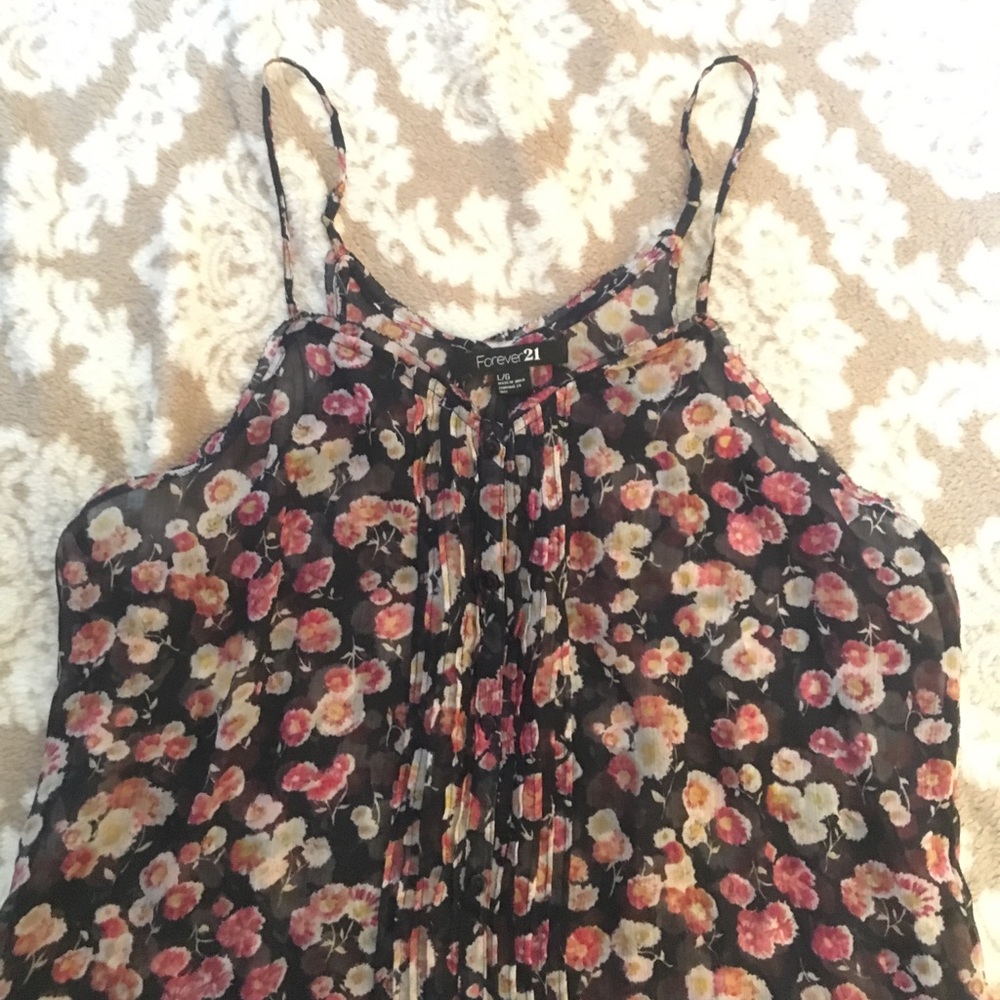 Sheer Floral Tank Top