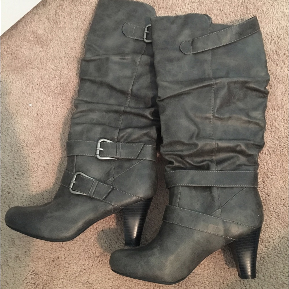 Grey Heeled Boots - Steve Madden