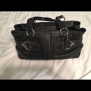 Black Leather Coach SoHo Hampton Pebble Satchel