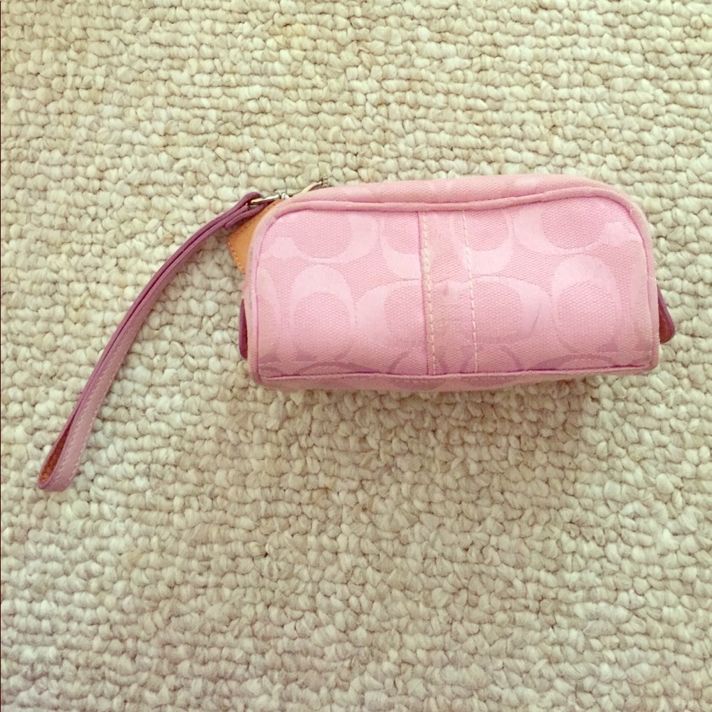 Pink coach wristlet
