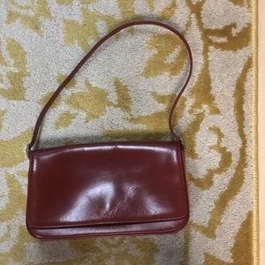 Fossil Red Leather Baguette - cherry red