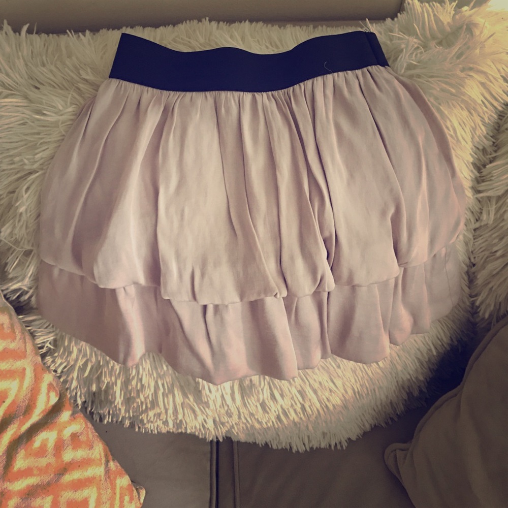 Cute beige banded miniskirt