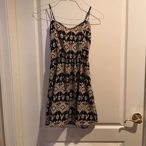 A pattern dress with an strapped back