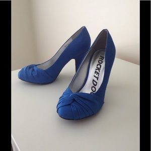 Electric Blue Silk Heels