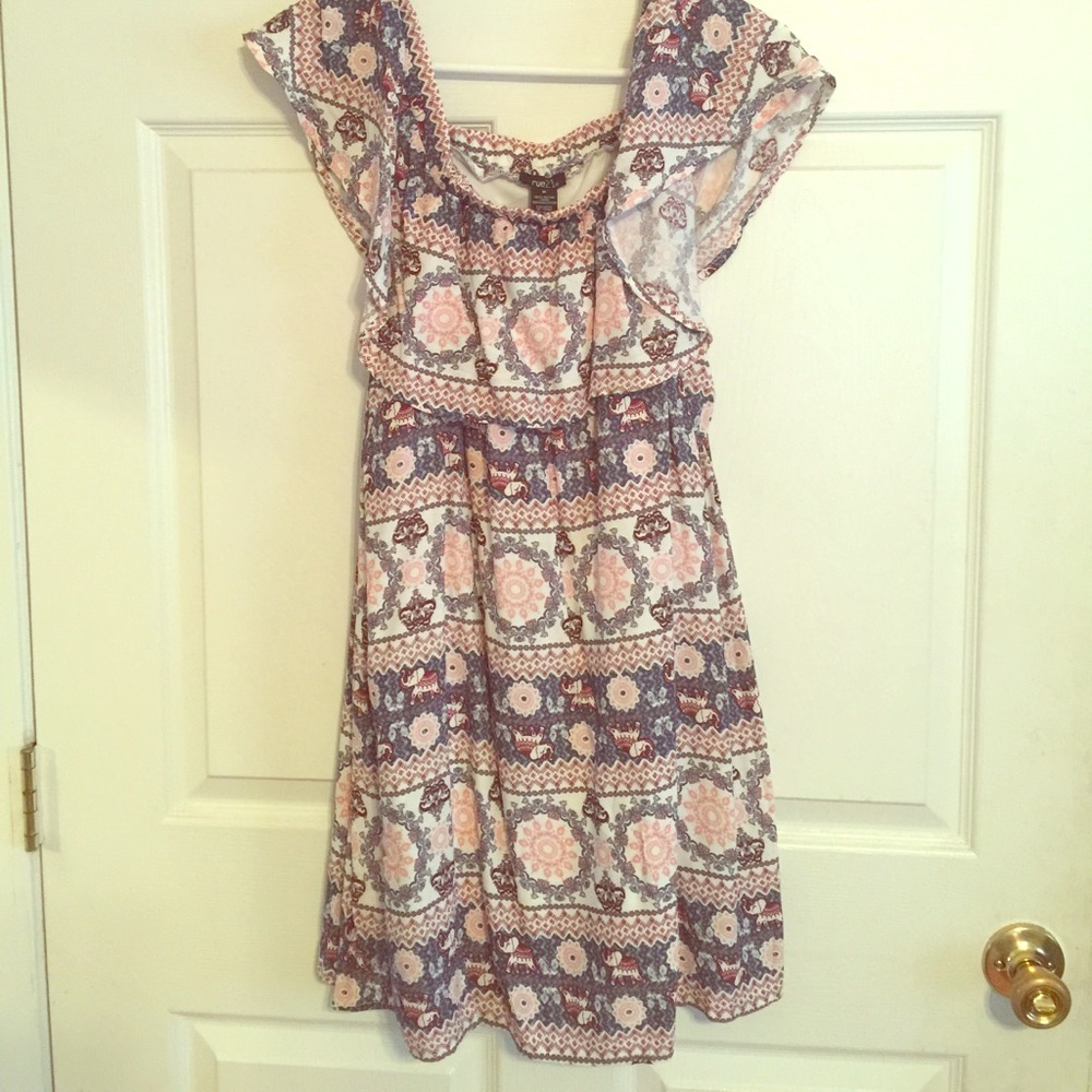 Elephant Boho Off Shoulder Dress