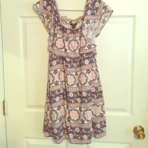 Elephant Boho Off Shoulder Dress