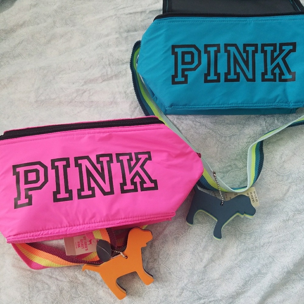 Pink Cooler and Keychain Combo