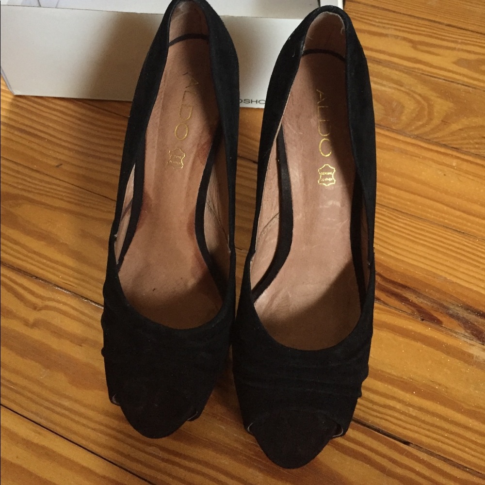 Aldo suede sorgun-91 black genuine leader heels