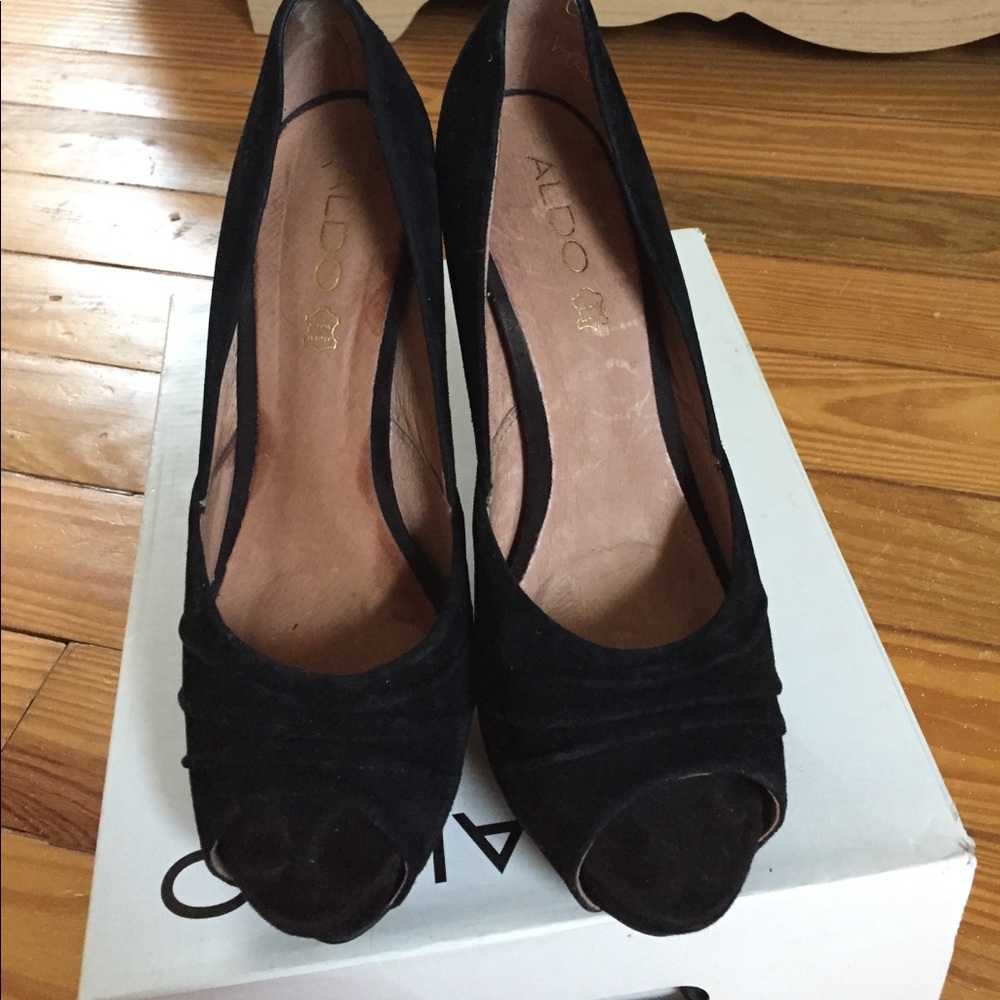 Aldo suede sorgun-91 black genuine leader heels - Picture 5 of 5
