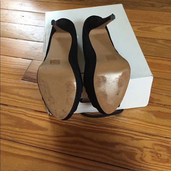 Aldo suede sorgun-91 black genuine leader heels - Picture 4 of 5