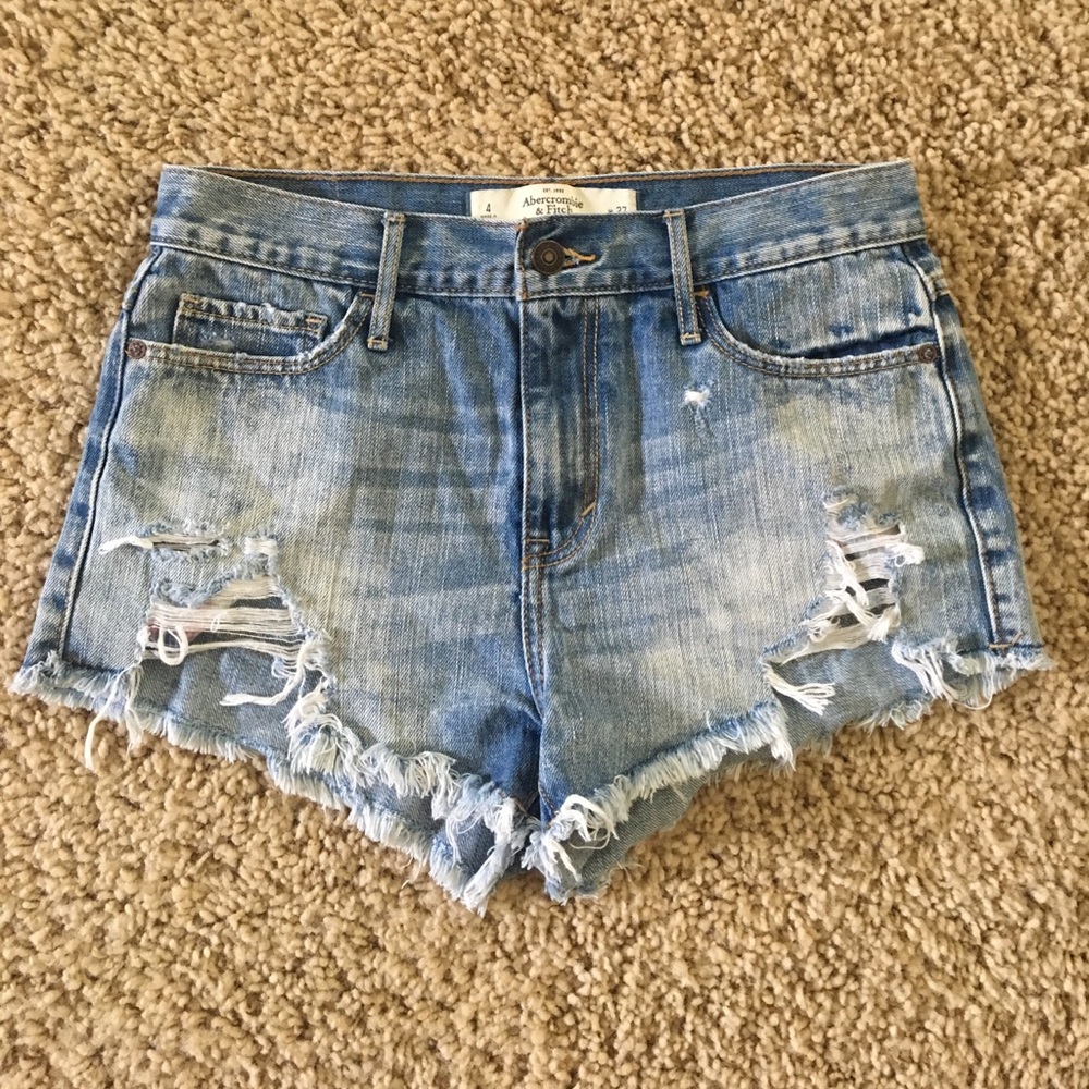 Abercrombie High Waisted Jean Shorts