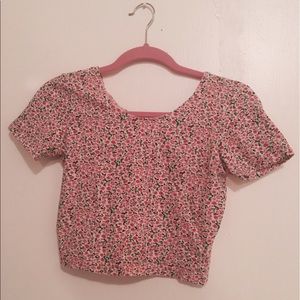 American Apparel Pink Floral Crop Top