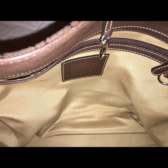 Dark Brown Coach Signature Shoulder Shopper Tote - Picture 2 of 3