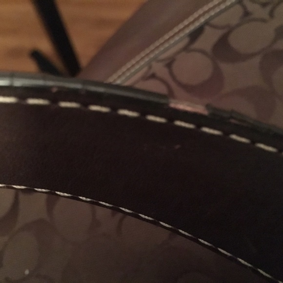 Dark Brown Coach Signature Shoulder Shopper Tote - Picture 3 of 3