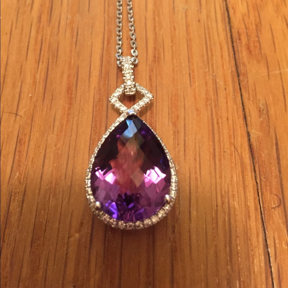 Simon G sterling-silver amethyst pendant necklace