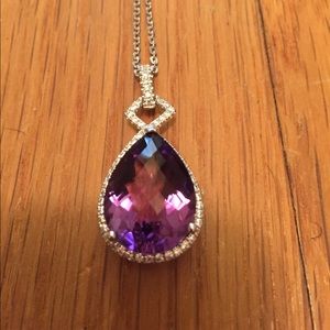 Simon G sterling-silver amethyst pendant necklace