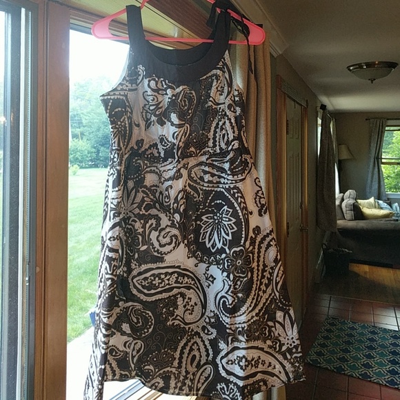 Last chance! Style & Co. Shoulder-tie Dress in Cocoa Paisley - Picture 2 of 6