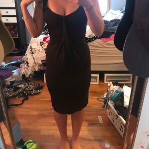 Elegant knee length black dress