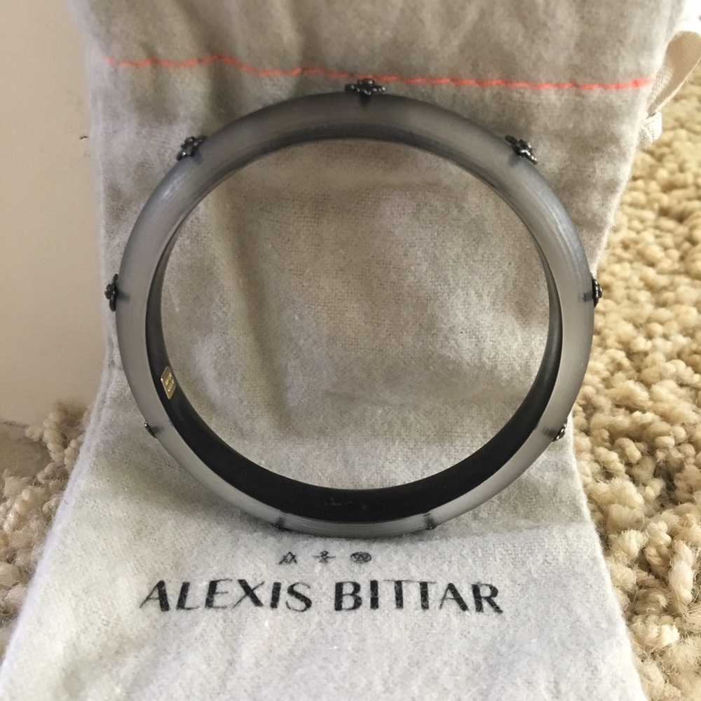 Gray/Black Studded Alexis Bittar Bangle