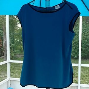 Blue worthington sleeveless zip back blouse