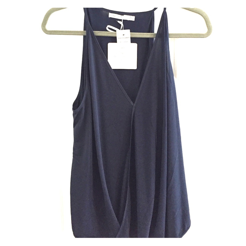Navy Wrap top