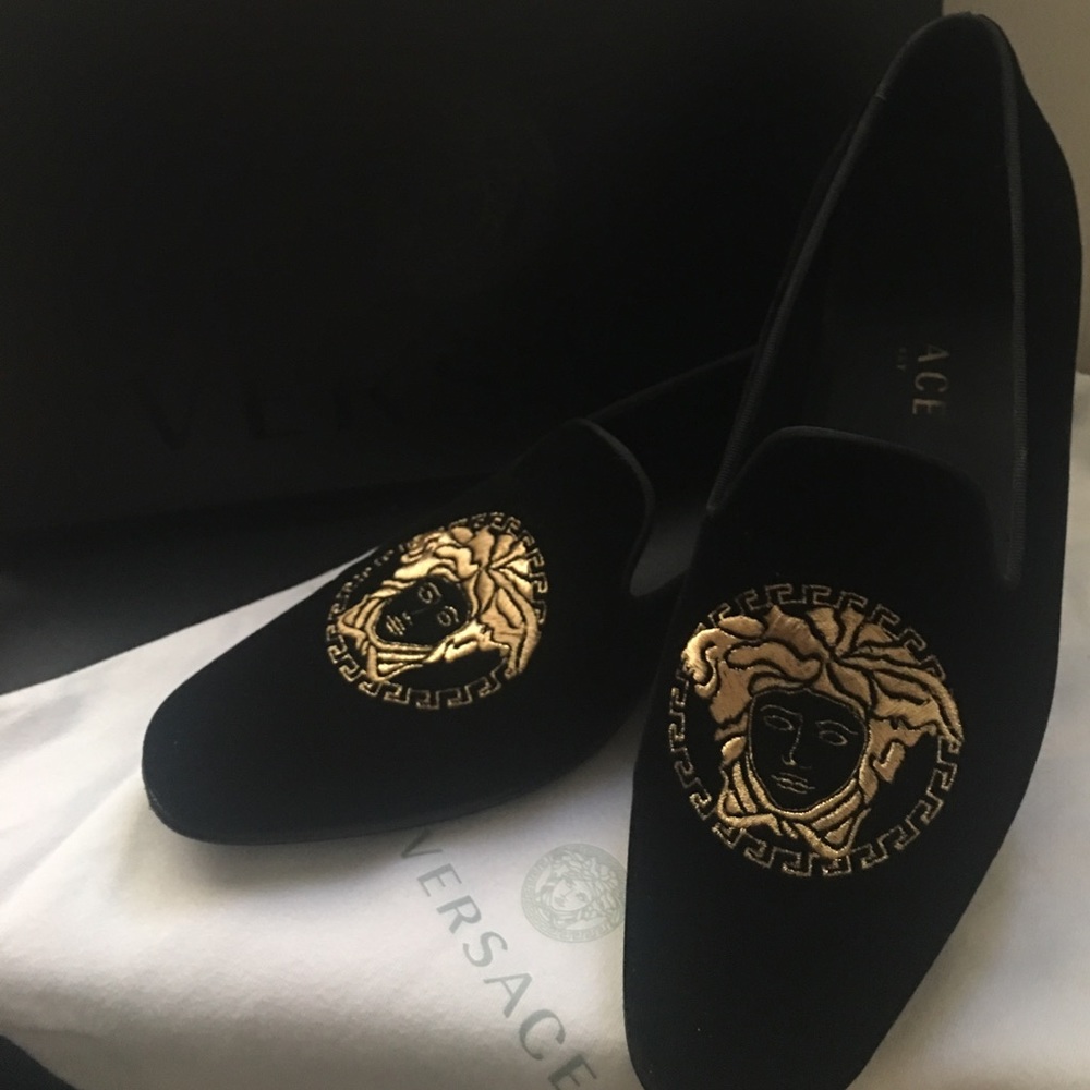 Versace medusa head loafers