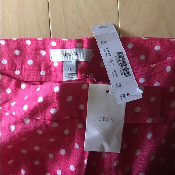 Jcrew linen shorts in pink polka dot , size 12 - Picture 3 of 3