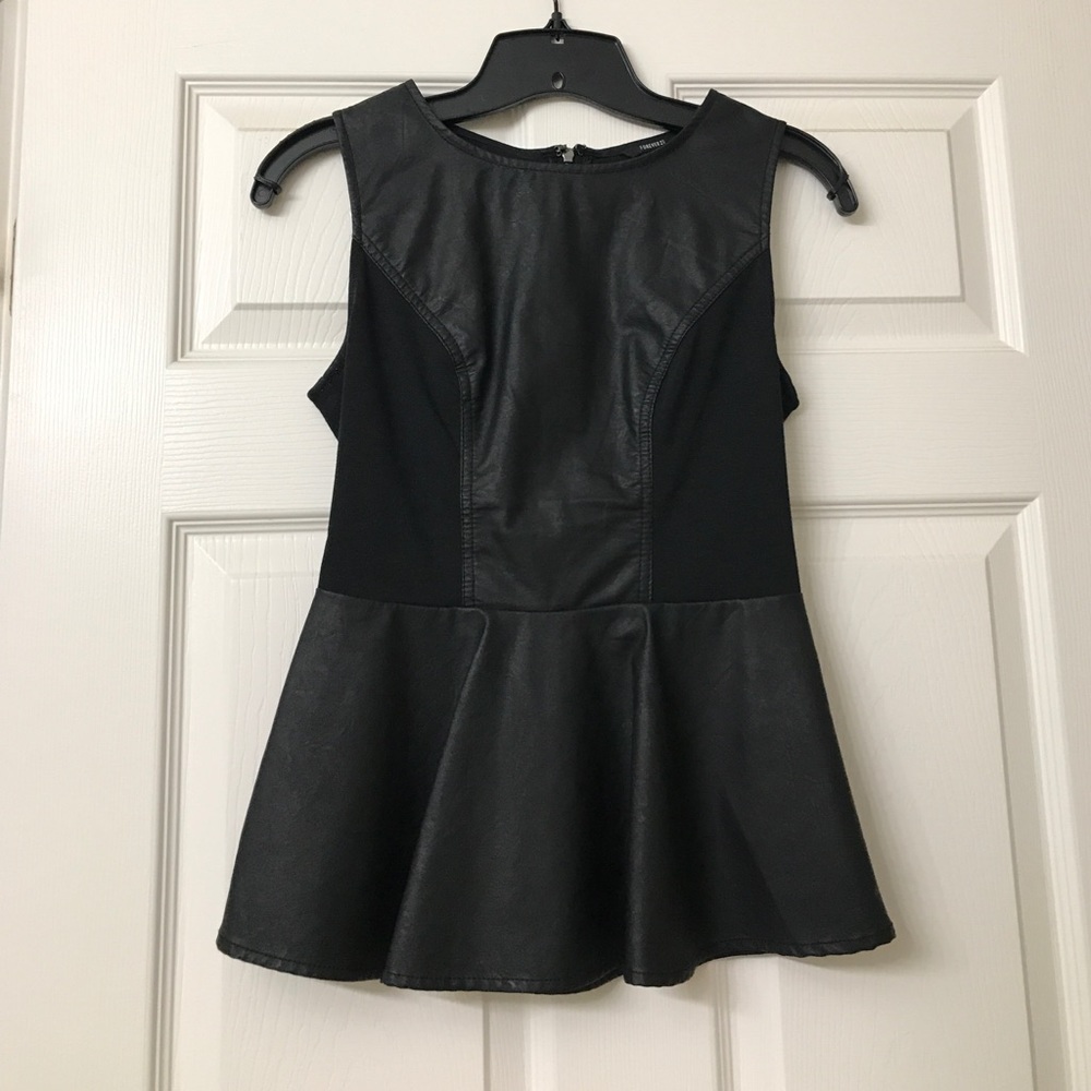 Black peplum tank top