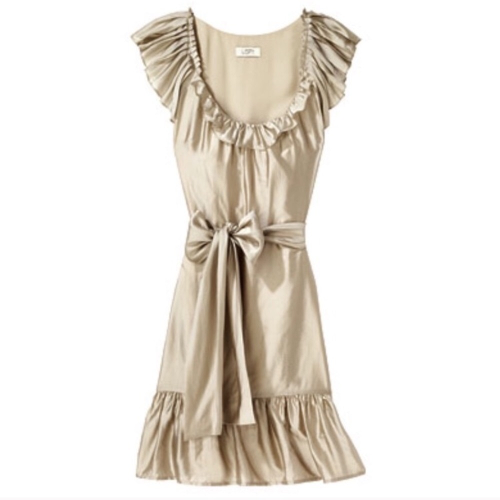 Loft Soft Gold flouncy dress