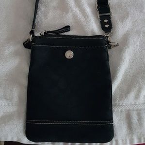Genuine Coach leather crossbody black handbag