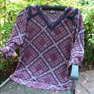 Paper moon by Stitchfix boho silky print blouse