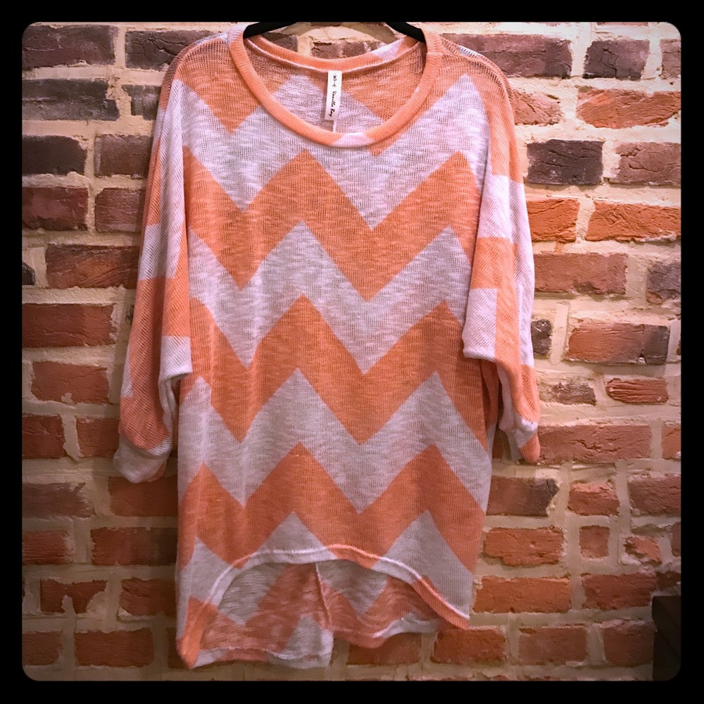 Peach and White knitted top