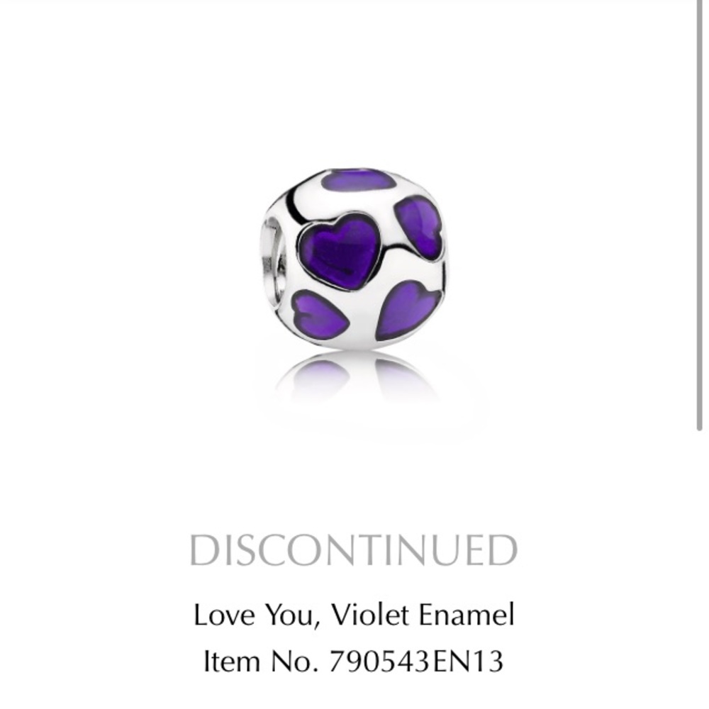 Pandora Love You Violet Enamel Charm