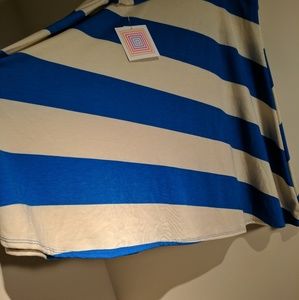 BNWT 2XL Lularoe Azure Skirt Blue White Stripes