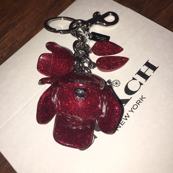 ❤️COACH Sparkle Red Flower Key Charm - Picture 3 of 4