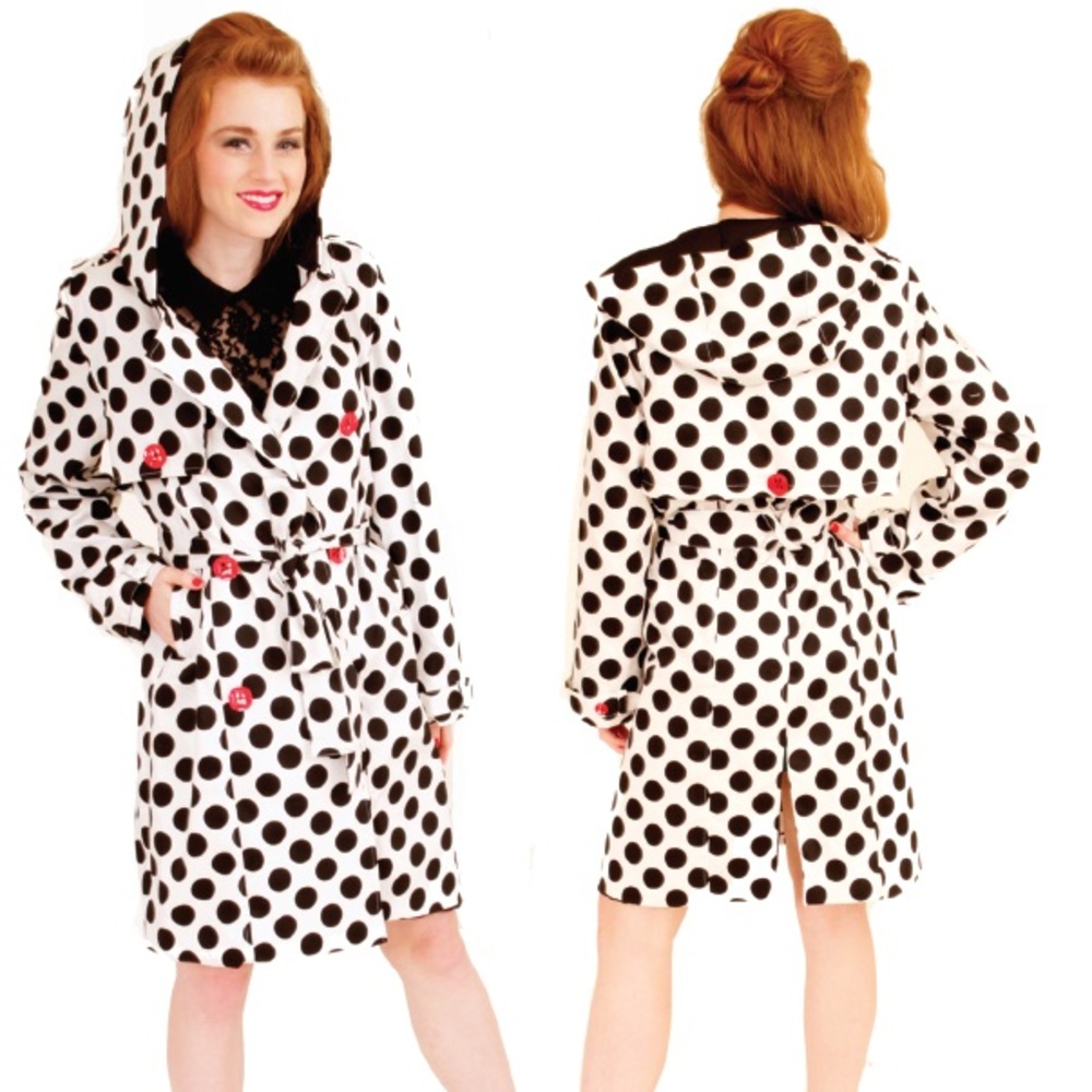 Polka dot fashion trench