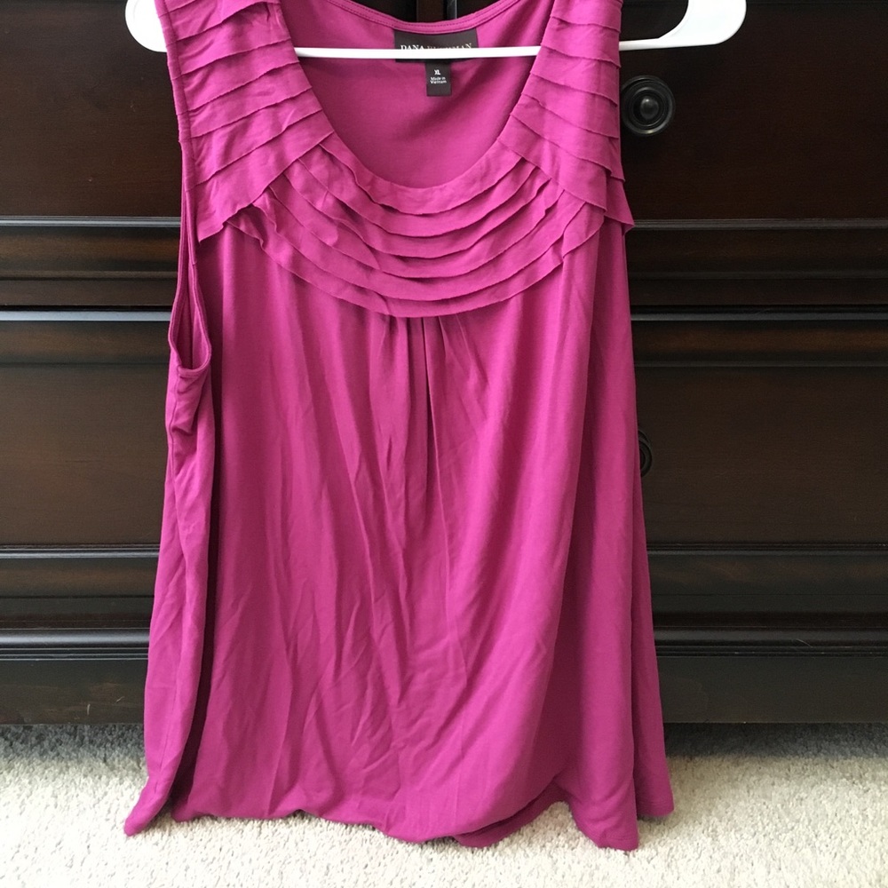 Dana Buchman magenta tee blouse shirt