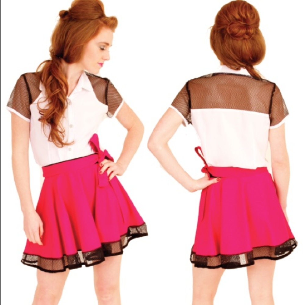 Bunny&bear circle skirt with mesh inset