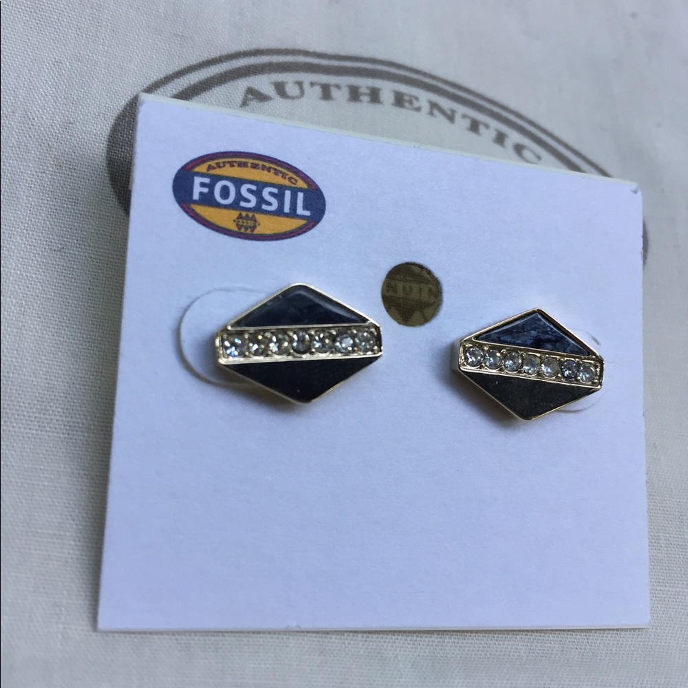 Gold fossil earrings