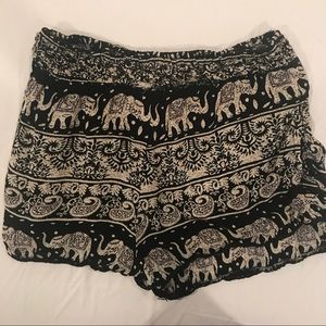 Tribal elephant print flowy loose shorts