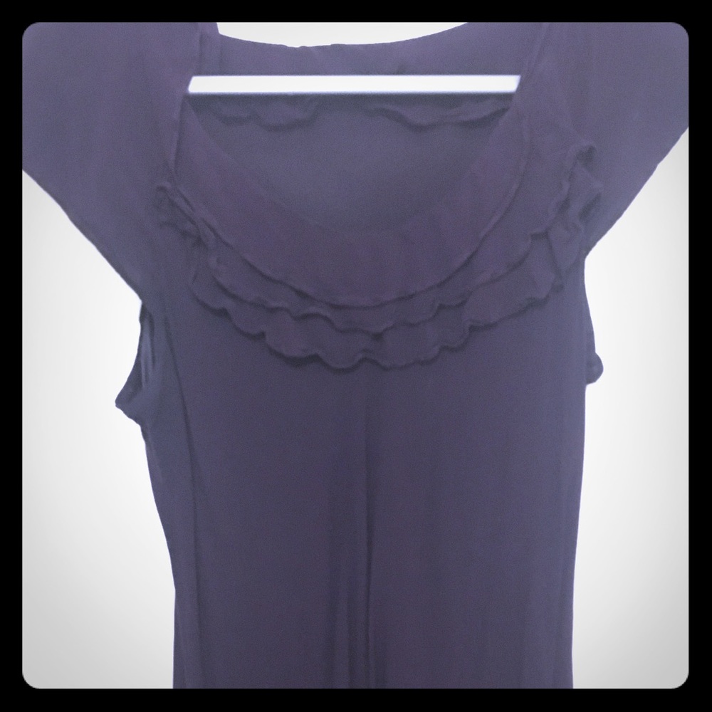 GAP plum tank with ruffled neckline